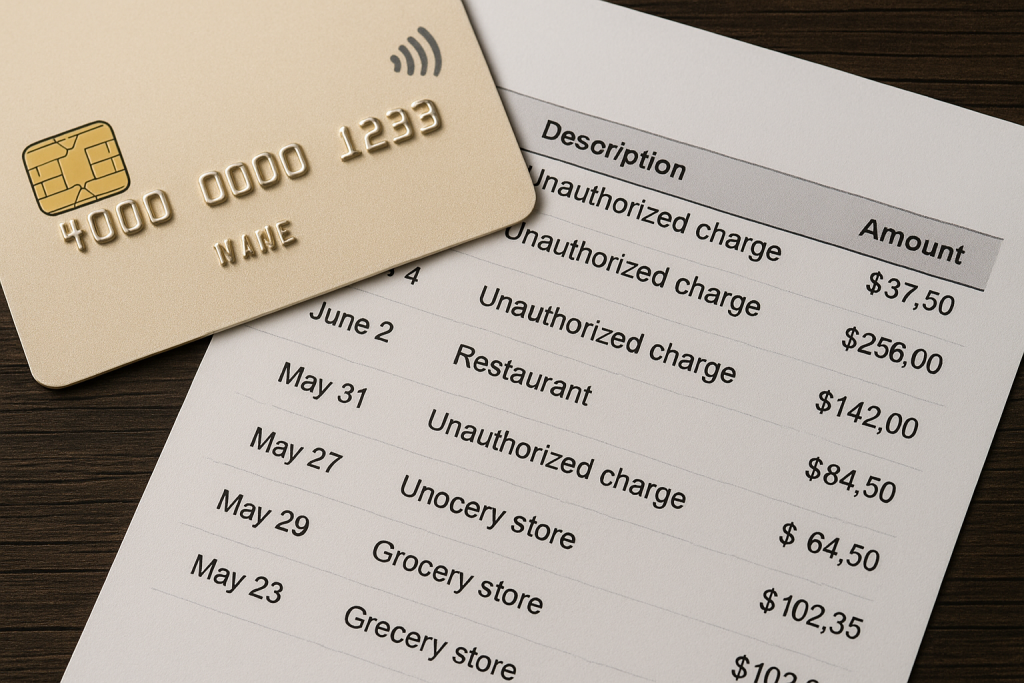 unauthorized charges